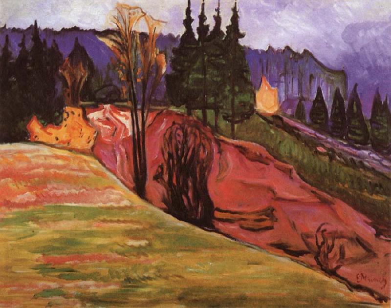Edvard Munch Forest oil painting image